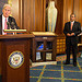 Speaker John Boehner and Democratic Leader Nancy Pelosi (D-CA) present Dr. James Billington, Librarian of Congress, with a reading desk in recognition of his 25 years of service.  November 16, 2012.  (Official Photo by Heather Reed)

--
This official Speaker of the House photograph is being made available only for publication by news organizations and/or for personal use printing by the subject(s) of the photograph. The photograph may not be manipulated in any way and may not be used in commercial or political materials, advertisements, emails, products, promotions that in any way suggests approval or endorsement of the Speaker of the House or any Member of Congress.