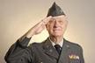Army veteran saluting