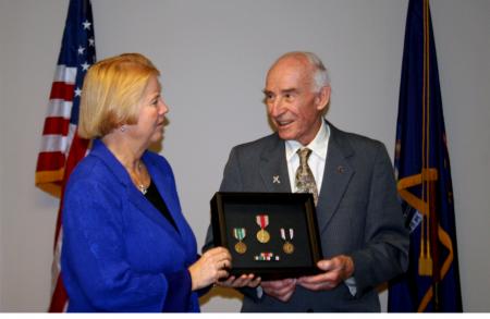 Rep. Miller presents WWII medals to William Pollauf honoring his service feature image