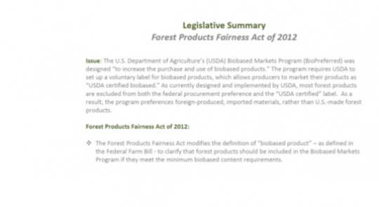 Thompson, Schrader Introduce Forest Products Fairness Act of 2012 feature image