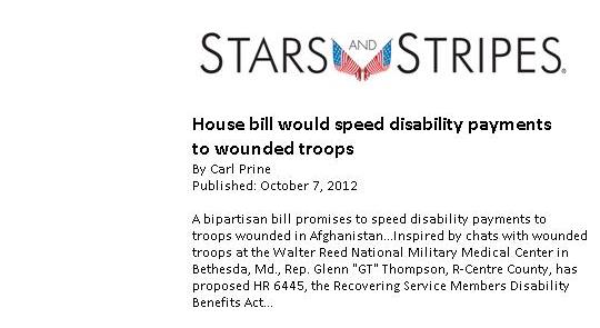 Thompson bill would speed disability payments to wounded troops feature image