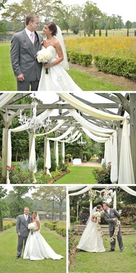 Stunning Garden Wedding with chandeliers - I love the drapes on the awnings! I'd just do 1 for my alter