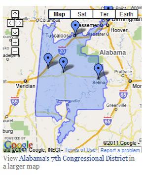 Map of Alabama's 7th Congressional District