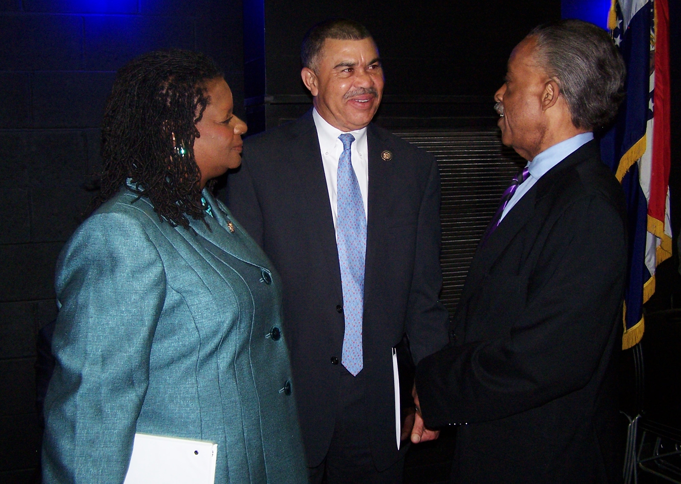 Backstage at the Voting Rights Forum with Congresswoman Gwen Moore, Congressman Lacy Clay and Rev. Al Sharpton