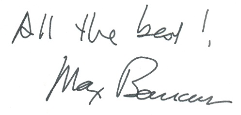All the best! Max Baucus