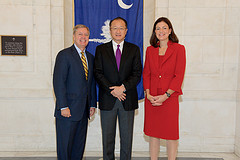 Senator Ayotte and Senator Graham meet with Dr. Jim Kim, former Dartmouth president and current president of the World Bank.