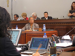 Congresswoman Christensen attending a Committee on Natural Resources Hearing