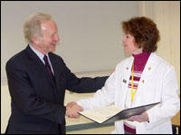 Senator Joe Lieberman and CT Nurse of the Year Joan Mandzuk