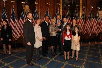 Kinzinger and his family during the Swearing-in Ceremony
