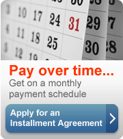 Pay over time. Get a monthly payment schedule. Apply for an installment agreement (button).