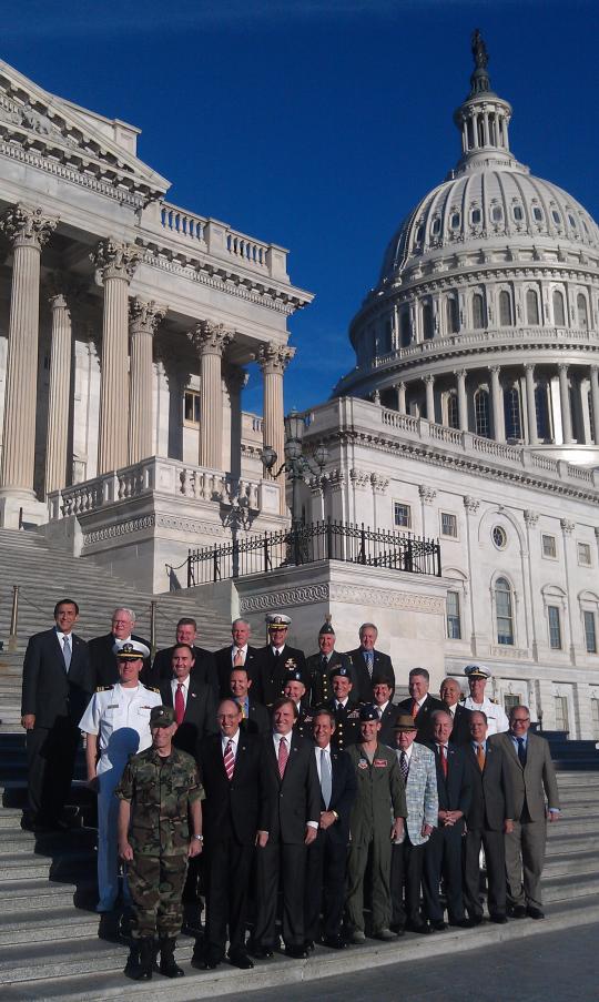 Rep. Frelinghuysen stands with other members of Congress on the House Stairs who have served in the armed forces
