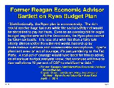 Former Reagan Economic Advisor Bartlett on Ryan Budget Plan