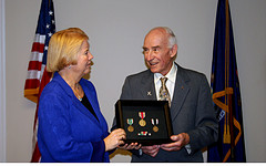 Rep. Miller presents WWII medals to William Pollauf honoring his service