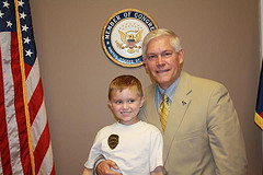 Congressman Sessions with Carter Townes during his visit with Children's Medical Center of Dallas