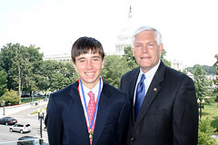 Congressman Sessions with Stephen Hoefer, Congressional Award Gold Medal Recipient