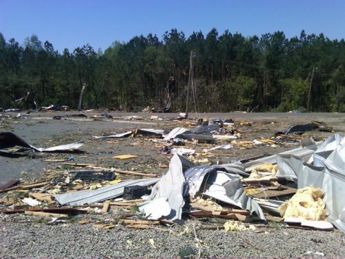 Tornado damage at Static Control, Eaton