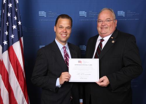 May 10, 2012- The American Conservative Union honored Billy for his commitment to protecting liberty and our Constitution. His ACU rating of 92 ranked him as the most conservative member of the Missouri delegation in 2011. 