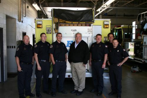 Billy with members of the Springfield Fire Department