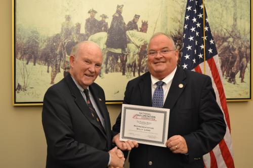 September 20, 2012- Billy receives the Tax Fighter Award from National Tax Limitation Committee.