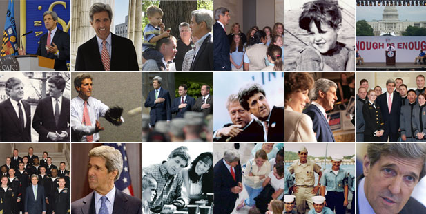 Collage of images of Senator John Kerry