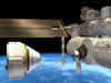 This artist concept shows The Boeing Company's CST-100 spacecraft approaching the International Space Station. Image credit: Boeing