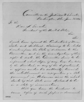 Letter of Chairman Lyman Trumbull to Abraham Lincoln 6-15-1864