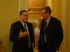 Pryor discusses energy legislation with Senator Jeff Merkley (D-OR) in the U.S. Capitol