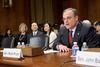U.S. Senator Mark Pryor testifies on behalf of Kristine Baker of Little Rock, nominee for the U.S. District Judge for the Eastern District of Arkansas, at the Senate Judiciary Committee hearing.