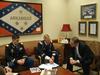 Pryor receives an update on the Arkansas National Guard’s Agriculture Development Team that has deployed to Afghanistan