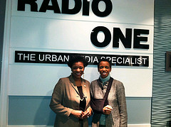 Rep. Edwards with Sheila Stewart at Radio One 