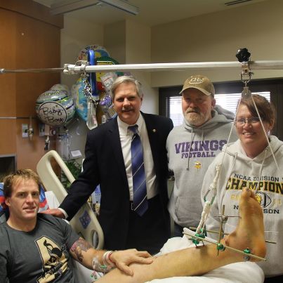 Photo: Honored to spend time today at Walter Reed with Calvin, ND native Captain Seth Nieman and his parents Jayne and Tony. Seth is an American hero and true inspiration.