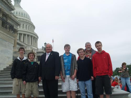 Congressman Long with the Kickapoo High School Rocket Team