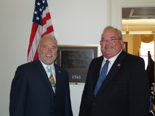 Congressman Long with Mr. Robert Low of Prime Trucking Inc. in Springfield