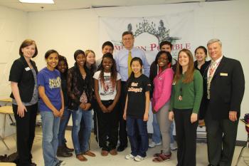 Paulsen spends time with students at Admission Possible in Coon Rapids