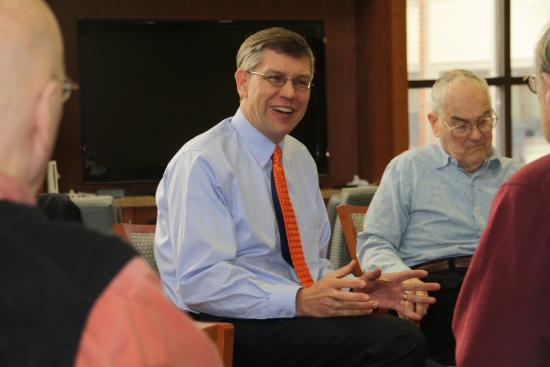 Rep. Paulsen visits with residents at Friendship Village of Bloomington. 