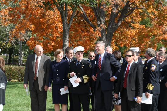 The unveiling and dedication of the new Minnesota Firefighters Memorial