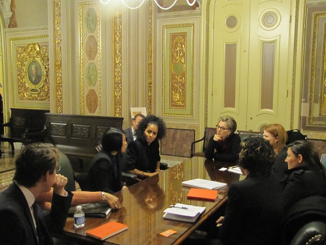 Senator Boxer meets with Jada Pinkett Smith and Anti-Human Trafficking Advocates