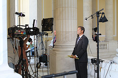 07-11-12 Congressman Duffy preparing to speak on Andrea Mitchell Reports