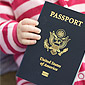 Baby holding passport