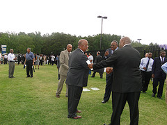 Thompson engages attendees at Ceremony