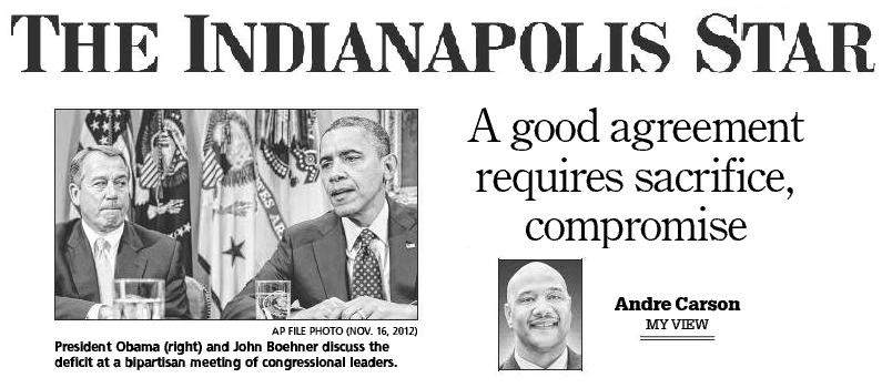 Photo: Check out The Indianapolis Star today for an op-ed from Congressman Andre Carson regarding the fiscal cliff.