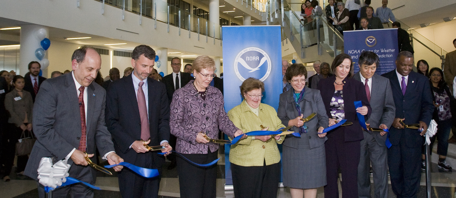 Senator Mikulski participated in a ribbon cutting to open the new NOAA Center for Weather and Climate Prediction in College Park.