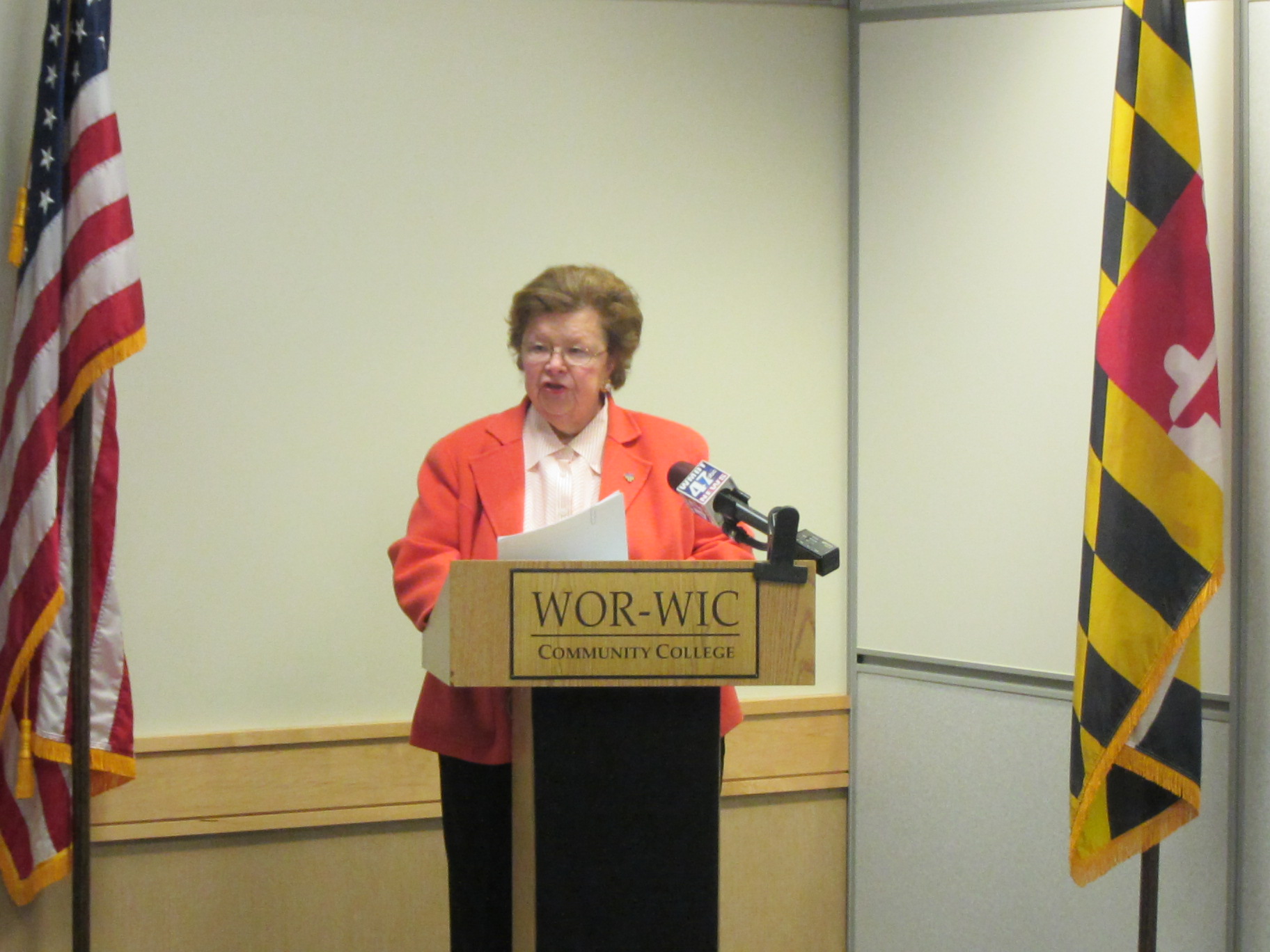 Mikulski Announces Advances in One Maryland Broadband Network at Wor-Wic Community College