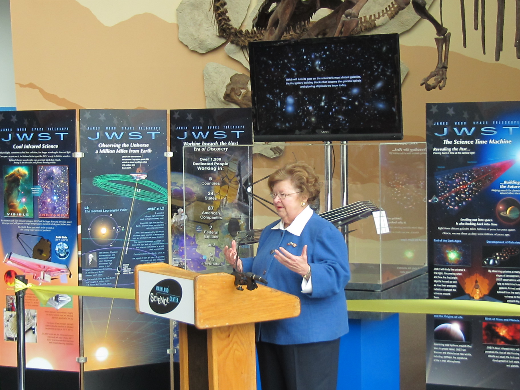 Speaking at the Maryland Science Center to unveil a permanent exhibit on the James Webb Space Telescope.
