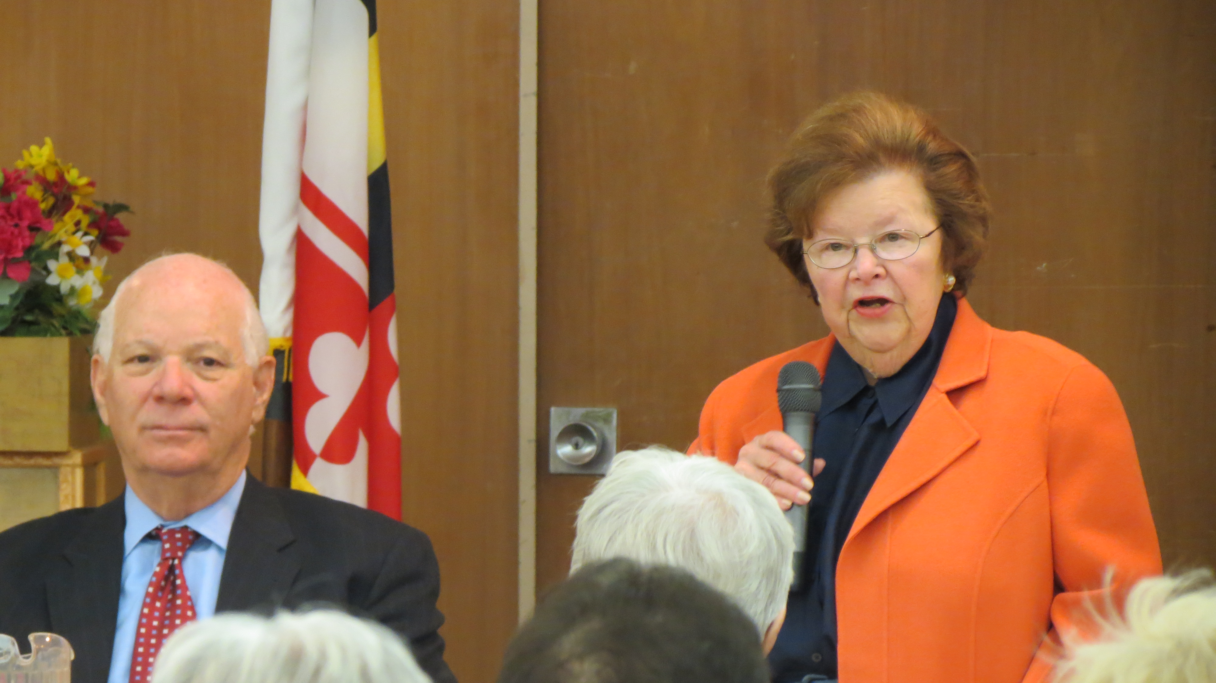 Senators Mikulski and Cardin hold a Town Hall forum with Leisure World seniors.