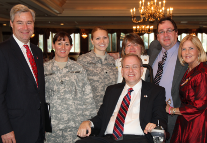 Congressman Langevin with veterans and supporters