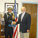 Congratulating NJROTC Cadet Jeffrey Gao