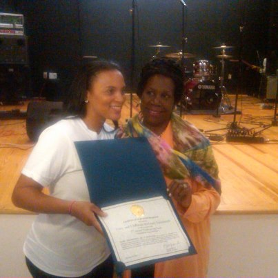 Photo: Presenting Mrs. ClaRenda McGrady (wife of NBA/now plays in China Tracy McGrady) recognition for the McGrady Foundation's dedication to our youth in 5th Ward