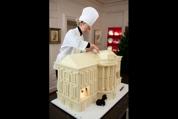 Assistant Pastry Chef Builds Gingerbread House
