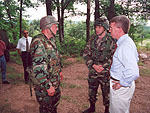 Congressman Platts speaks with PA National Guardsmen from York County during field training.